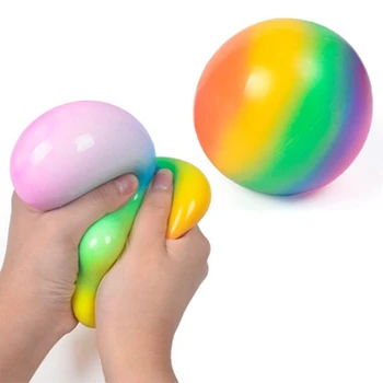 Rainbow Vent Bolden Pille Dekompression Toy Børn Lindre Stress Sensoriske Pædagogiske Squeeze Pille Toy Kaste Bolden