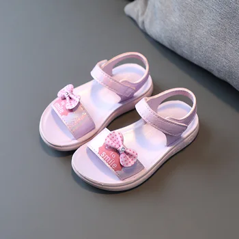 Baby-Sandaler Til Piger Prinsesse Sko Kids Fashion Bue Børns Sommer Sandaler Beach Lejligheder Småbørn Sko 2021 1 2 3 4 5 6 År