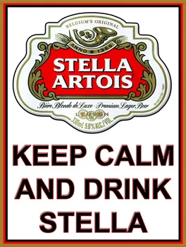 Keep Calm Stella Retro Vintage Stil, Metal, Tin Log Gave Home Decor Pub