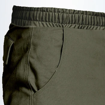 Afslappet Mænd Solid Farve Multi-lomme Ben Åbning Snor Bukser Cargo Bukser til mænd Polyester bukser stor størrelse M-3XL