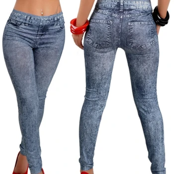 GAOKE Kvinder Leggings Denim Jeans Bukser Med Slim Pocket Leggings Kvinder Trænings-og Blå Sort Leggins 2021