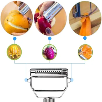 Rustfrit stål skærekniv pålægsmaskine multifunktionelle rivejern køkken tilbehør frugt og grøntsager peeling værktøj