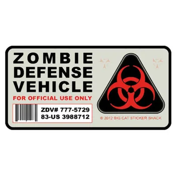 Hot Morsomme Zombie Defense Køretøj Bil Kofanger Mærkat Motorcykel Indretning Overlegen Kvalitet Vinyl Cover Ridser Vandtæt PVC