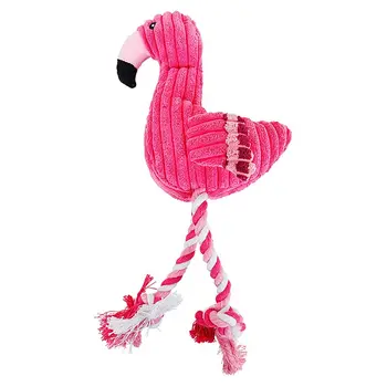 Hotdog Legetøj Pink Fyldte Skrigende Bløde Flamingo Til Små Og Store Hunde Lyd Hvalp Toy Plys Knirke Flamingoer Kæledyr Legetøj