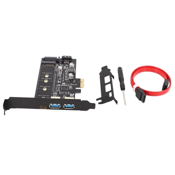 Dual USB3.0 & Type-C M. 2 PCIe-Adapter M2 SSD SATA-B-Tasten til PCI-E Controller Converter Riser-Kort for 2280 2260 2242 2230 NGFF