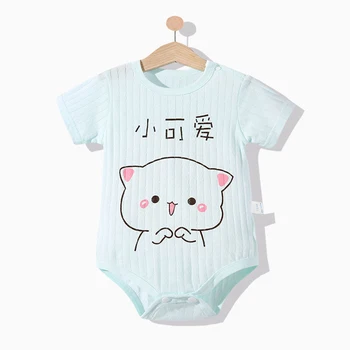 Baby one-piece forår sommer passer til nyfødte bomuld pyjamas teenage piger, tøj, pige tøj Dyr, der er Omfattet Knappen O-Hals 2021