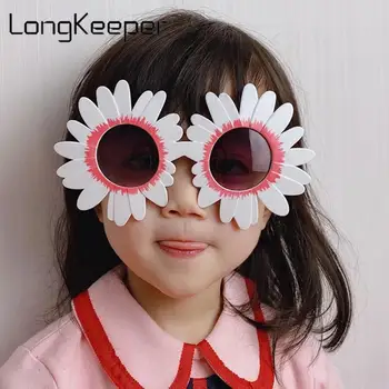 Vintage Overdimensionerede Kids Solbriller 2021 Nye Børn Dejlige Sun Flower Rundt Sol Briller, Piger, Drenge, Børn Briller UV400 Oculos