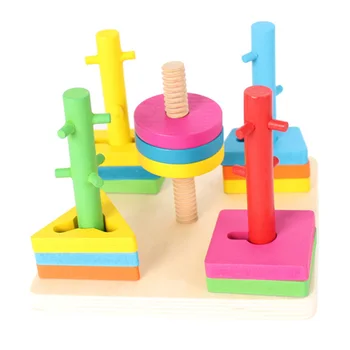 Byggesten Farverige Mursten Toy Sæt Til Børn Tidligt Øvelse Hands-On Evne Montessori Pædagogisk Legetøj Af Træ