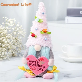 Mors Dag 8.66 in LOVE MOM Ansigtsløse Dukke Gnome Holding Hjerte Bløde Dukke Hjem