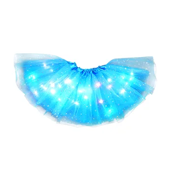 2stk Piger Underskirt Dancing Tutu Nederdel Bløde LED-Lys Op Cosplay Ballet Multilayer Tyl 2-7T Glødende Prinsesse Underkjole