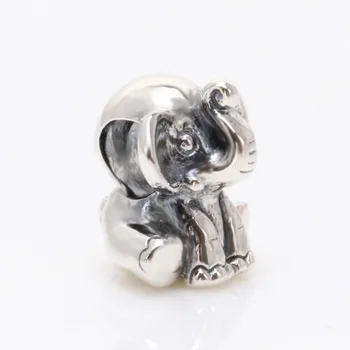 Bewill Ægte 925 Sterling Sølv Baby Elefant Allieret perler passer Oprindelige Charme Armbånd Smykker at Gøre DIY Gave