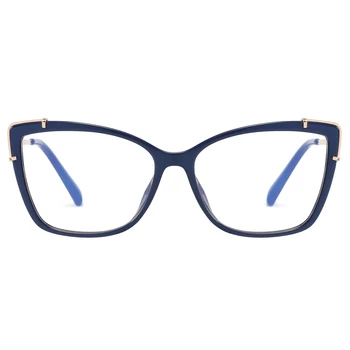 Kachawoo anti blå lys briller for computer damer cat eye mode eyewear tilbehør tr90 halv frame kvindelige optisk sort