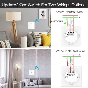 ZigBee Væggen Touch Smart Light Switch Med Neutral/Nej Neutral ,Ingen Kondensator Smart Liv/Tuya Arbejder med Alexa,Google Hub, der Kræves