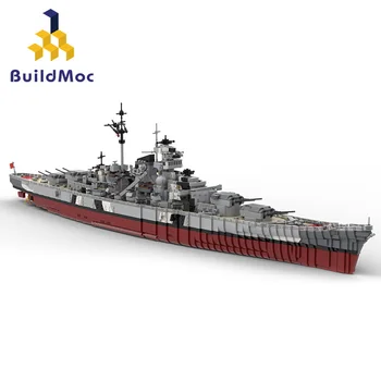 Buildmoc WW2 Militære Bismarck Krigsskibe Række byggesten Slagskib Model WW2 Militær Soldat Våben Legetøj
