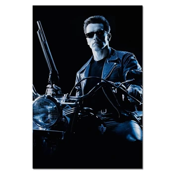 Terminator 2 Film Plakat T 800 Schwarzenegger Zijde Vintage Stof Kunst Udskriver Billeder På Lærred Maleri På Væggen Moderne Hjem Decor