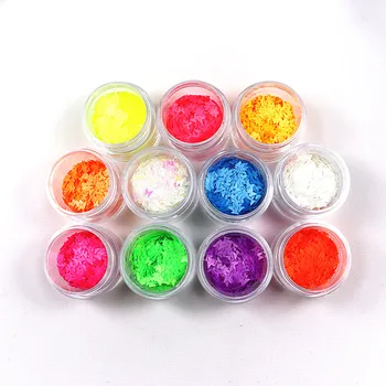 11 Farver på Flaske Fluorescens Glitrende Sommerfugl Pailletter 3D Blandet Nail Art Glitter Skiver Flager polske Manicure, Udsmykning