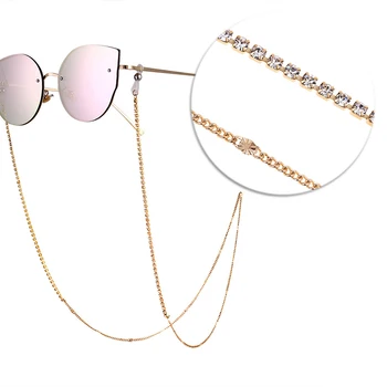 1PC Mode Smarte Dame Guld Sølv Solbriller Kæder Læsning Beaded Briller Kæde-Brillerne på Ledningen Lanyard Halskæde