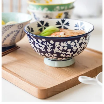 Japansk Stil Ris Skål Ramen Instant Nudler Skål Simpelt, der Serverer Kreative Retter, der Sætter Talerze Obiadowe Køkken Porcelæn DI50