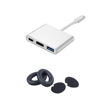 USB-C til HDMI Type C USB-3.1 Hub USB-C til USB 3.0-HDMI Type C Kvindelige Oplader Adapter med Udskiftning af Ørepuden Ear Pad