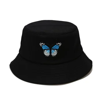 YRXMYHXT Bomuld Cap Kvinder Applique Sommerfugl Stor Spand Hat, Solcreme, Hat til Udendørs Par Indgået 56-58cm Nye Sommer