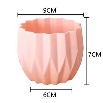 Europæisk Stil Plast Efterligning Keramik Flower Pot Tyk Stribe Mønster Vase Til Saftige Planter Rattan Blomst Arrangement