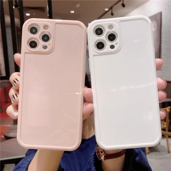 Solid Farve Phone Case For iPhone 11 12 Pro Max antal Soft TPU Candy Farve Phone Case For iPhone X XR Xs Max 7 8 Plus