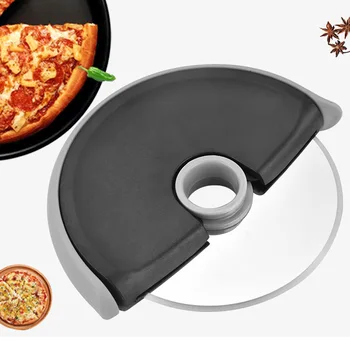 Rustfrit stål pizza kniv pandekage hjul kniv plast håndtag dejen kage pålægsmaskine med låg Køkken med at Bage tilbehør 11cm