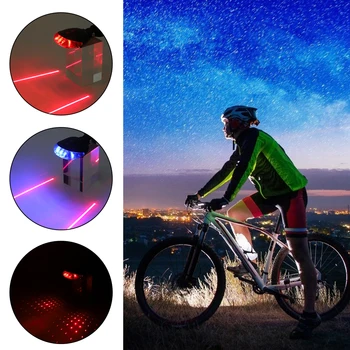 Vandtæt Cykel Cykling Lys Baglygter LED Laser Sikkerhed Advarsel Cykel Lys Cykel baglygte på Cykel Tilbehør