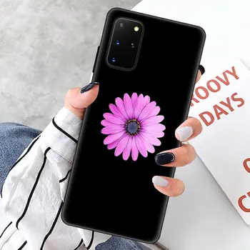Blød silikone Cover til Samsung Note 8 9 S6 S7 Kant S8 S10 10 Plus S10E Sort Telefonen Tilfælde Sommeren Daisy Solsikke Blomster
