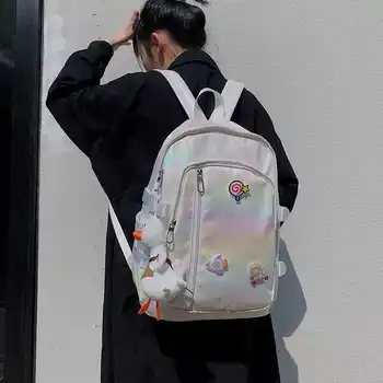 Farvet nylon kvindelige sommeren rygsæk bagpack indstillinger indstillinger kawaii skoletasker til teenage-piger 2021 mujer taske