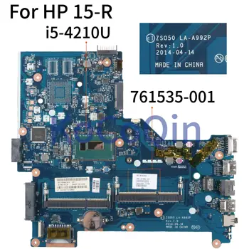KoCoQin Laptop bundkort Til HP Pavilion 15-R 250 G3 Core I5-4210U SR1EF Bundkort ZS050 LA-A992P 761535-001 761535-501