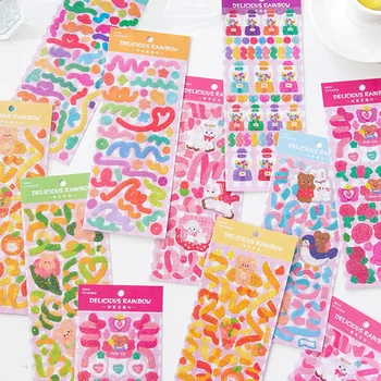 8 Design 1 Pc/taske Ins Stil Dadler Rainbow Serien Kreative Søde piger Hånd-Konto DIY Dekoration Collage Materiale Klistermærker