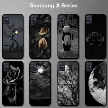 Sort æstetiske tapet Phone Case For Samsung A6 A7 A8 A10 A11 A20 A21 A30 A31 A40 A50 A70 A80 A91 Plus S E Cover