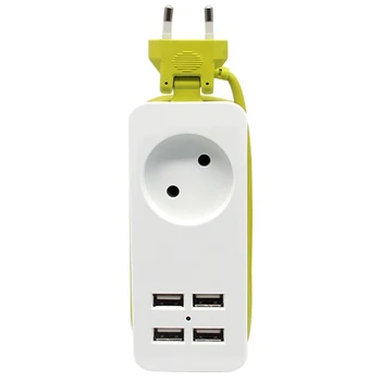 Travel Power Strip Bærbare Udvidelse Stikdåse med 4 USB Oplader Smart Desktop-Stik EU Stik