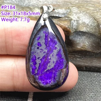 Top Naturlig Royal Purple Sugilite Krystal Vedhæng Smykker Til Kvinder Mand Healing 31x18x5mm Perler, Sølv Anticancer Sten AAAAA