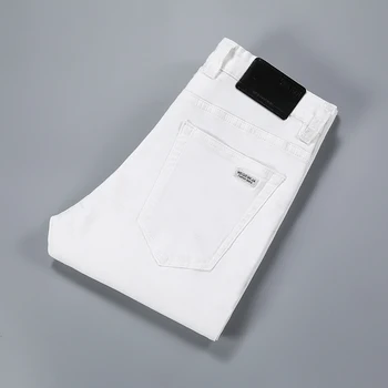 2021 Business-Bukser i Klassisk Stil, Høj Kvalitet Elastictrousers Mandlige Brand Mænds Tøj, Hvid Slim Jeans