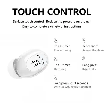 Enkelt Mini Bluetooth-5.0 Øresnegl I øret Let IPX4 Vandtæt Touch Kontrol F911 TWS Sport Trådløse Øretelefoner