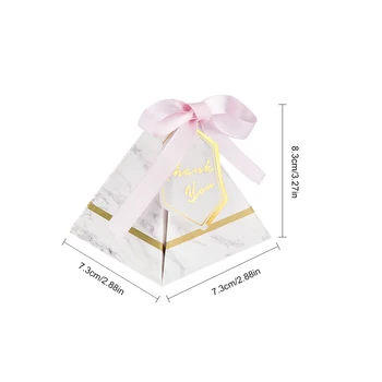 20pcs/50stk/100pcs Pyramide Style Candy Box Foråret Blomst Parti til Fordel Candy Box med Bånd Tag til Bryllup Fest Dekoration