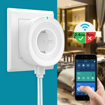 TUYA Smart WiFi Plug Intelligent Stikkontakt EU-10A Strøm Overvåge Timing Funktion Tuya SmartLife APP Control Arbejder Med Alexa Google