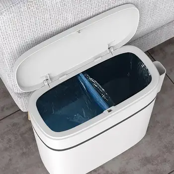 12L Husstand Push-type Skraldespand, Badeværelse, Køkken, Affaldsspande med Låg Skraldespand til Toilet Vandtæt Toilet Opbevaring af Papir