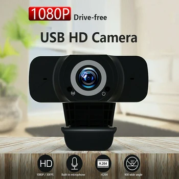 HD 1080P Webcam med Mikrofon USB til PC Laptop, Desktop Home Offcie Konferencer GK99