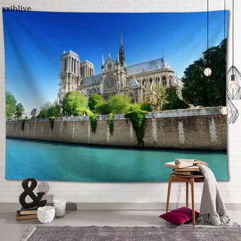 Berømte Klassiske Bygning Notre Dame De Paris Tilpasset HD-Tæppe Til Tæppe Rejse Madras Væg Tæpper, Kunst Home Decor 70x95cm