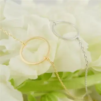 ZMZ 2019 Europa/USA-mode Enkel Circle Vedhæng Halskæde Evighed Neckl Sølv Guld Minimalistisk Smykker