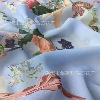 Polyester chiffon stof meter mærke digital print kjole stof håndlavet DIY polyester stof engros polyester klud
