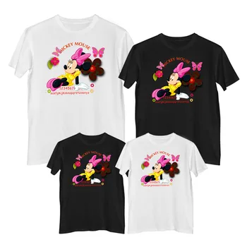 Disney Minnie Mouse T-shirt til Sommeren Komfortable bomuld Mode til Kvinder t-shirts kids tøj piger, Mor og datter dress