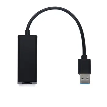 USB 3.0 til RJ45 10/100/1000 mbps Gigabit Høj Hastighed RJ45 Ethernet LAN Netværkskort Chipset Sort