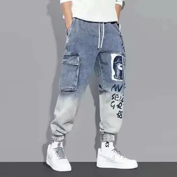 Jeans i loose forår sommer snor Harlan Leggings koreansk mode mænds studerende fritids-mode Harem Ankel-længde Bukser