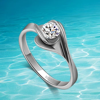 Mode, Enkel, Design Ringe Til Kvinder Zircon Tynd 925 Sølv Smykker Farve Joint Ringe til Kvinder Finger Smykker
