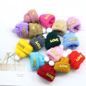 10stk koreansk Mini Kærlighed Hårbold Strikkede Hat DIY Håndlavet Broche Sweater Badge Tøjet Dekoration Dukker Tilbehør Jul Hat