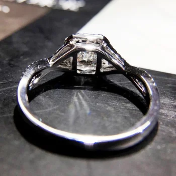 Luksus Kvinder Prinsesse Cut Cubic Zirconia Bryllup Engagement Ring Smykker Gave